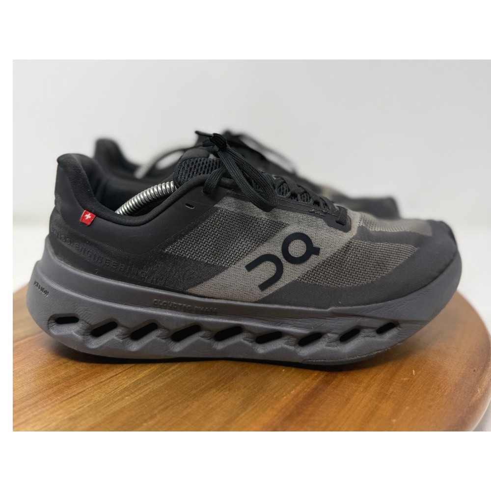 On Cloudsurfer Black Shadow Grey Running Shoes Womens 7.5 3WE30050106 CloudTec